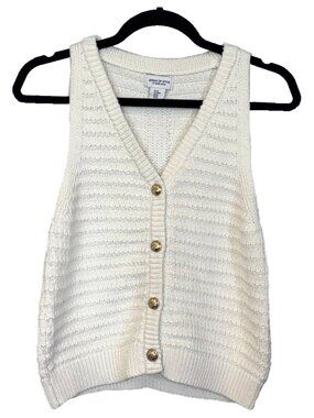 Song of Style by Aimee Song Ivory Textured Sweater Vest - Size M